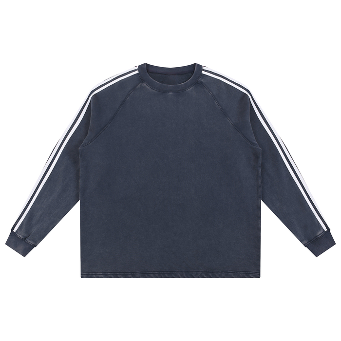 Snow Washed Contrast Tape Sweatshirt