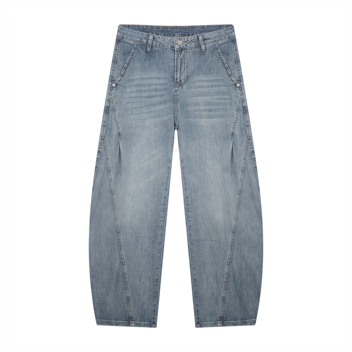Heavyweight Vintage Wash Barrel Leg Jeans