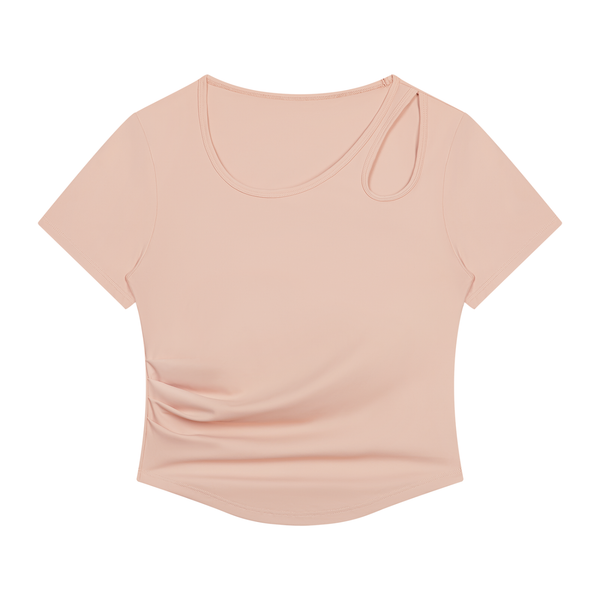 Cutout Ruched Yoga T-Shirt
