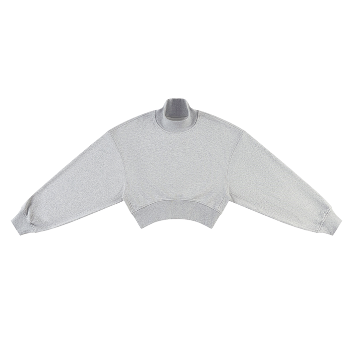 Cropped Mock Neck Sweatshirt