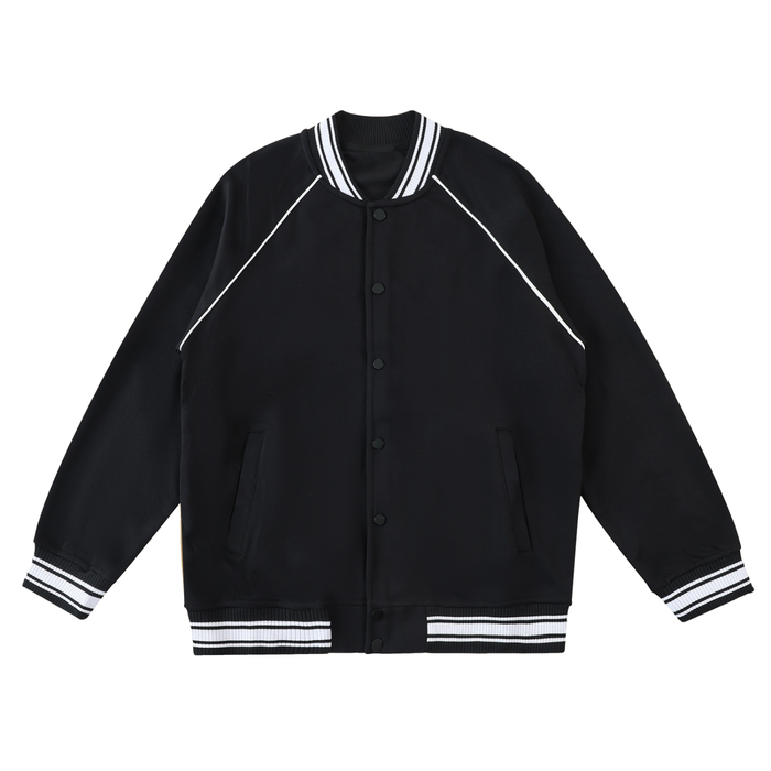 Contrast Trim Varsity Jacket