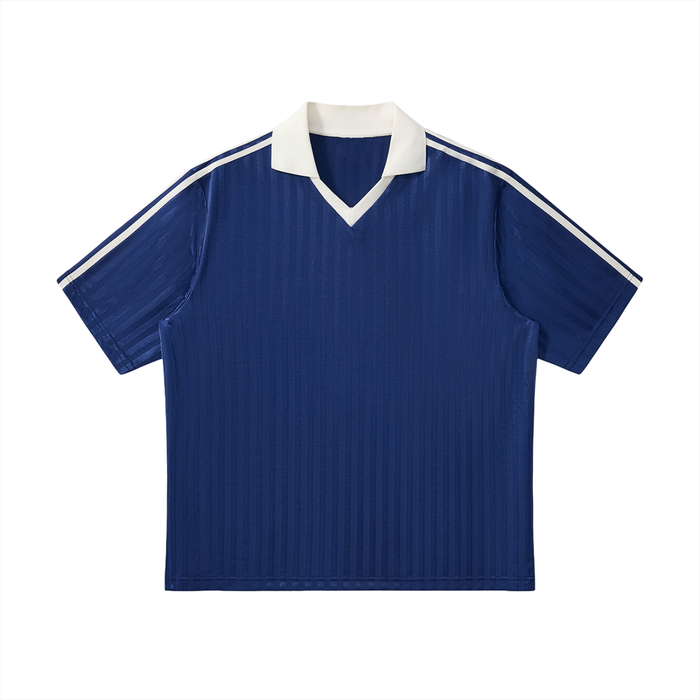 Contrast Collar Striped Soccer Jersey