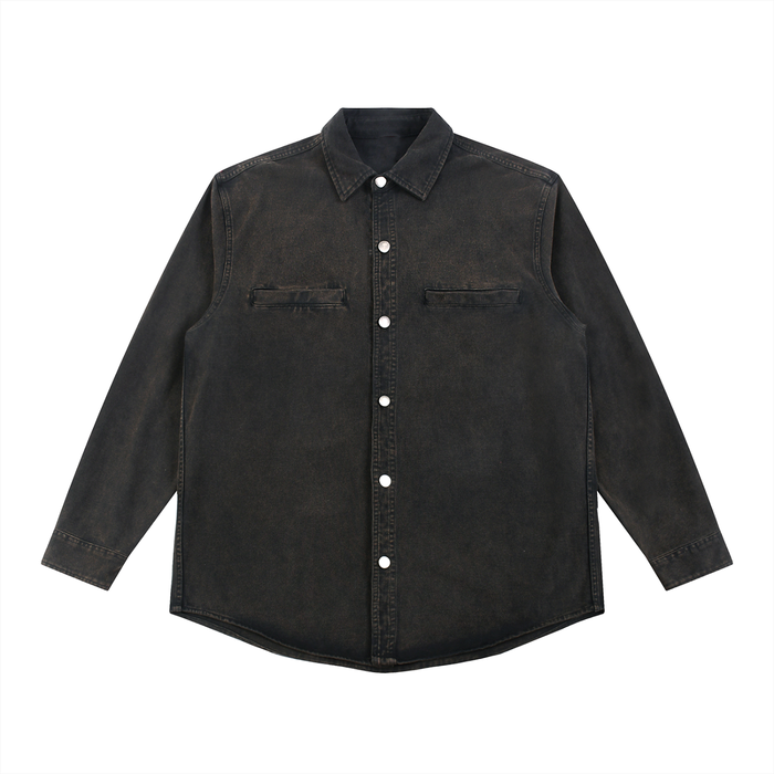Washed Denim Overshirt Jacket