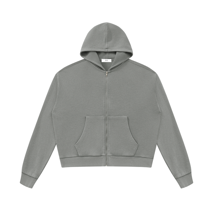 Mineral Wash Boxy Waffle Hoodie