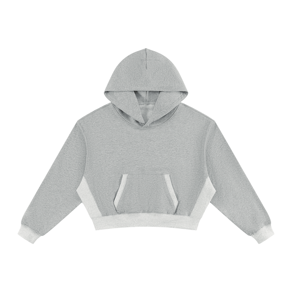 Color Block Cropped Hoodie