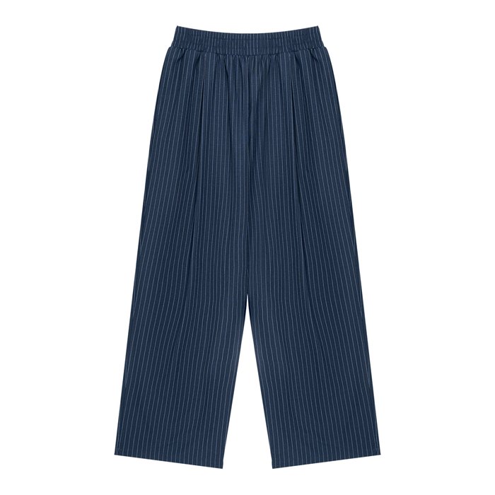 Pinstripe Pleated Wide Leg Pants