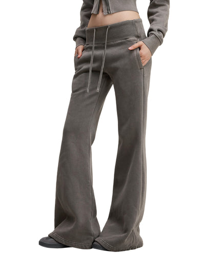 Vintage Wash Flared Fleece Pants