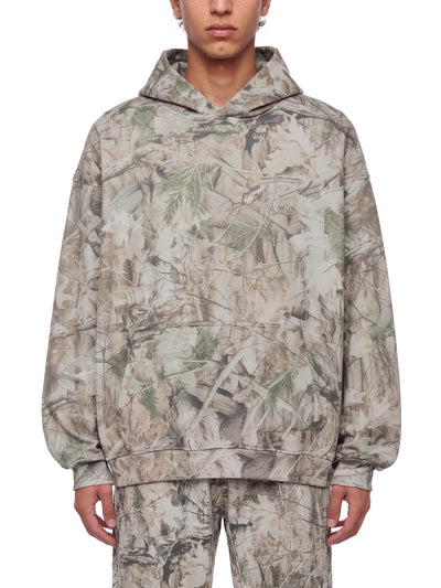 Oversized Fleece Tree Camo Hoodie