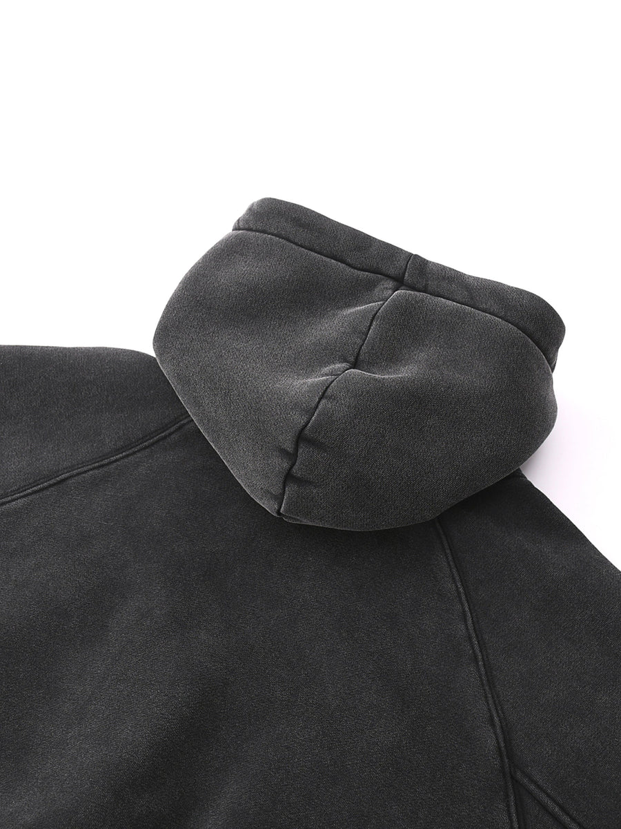 Close-up of heavyweight fleece hoodie fabric and ribbed cuff – ZELX care guide
