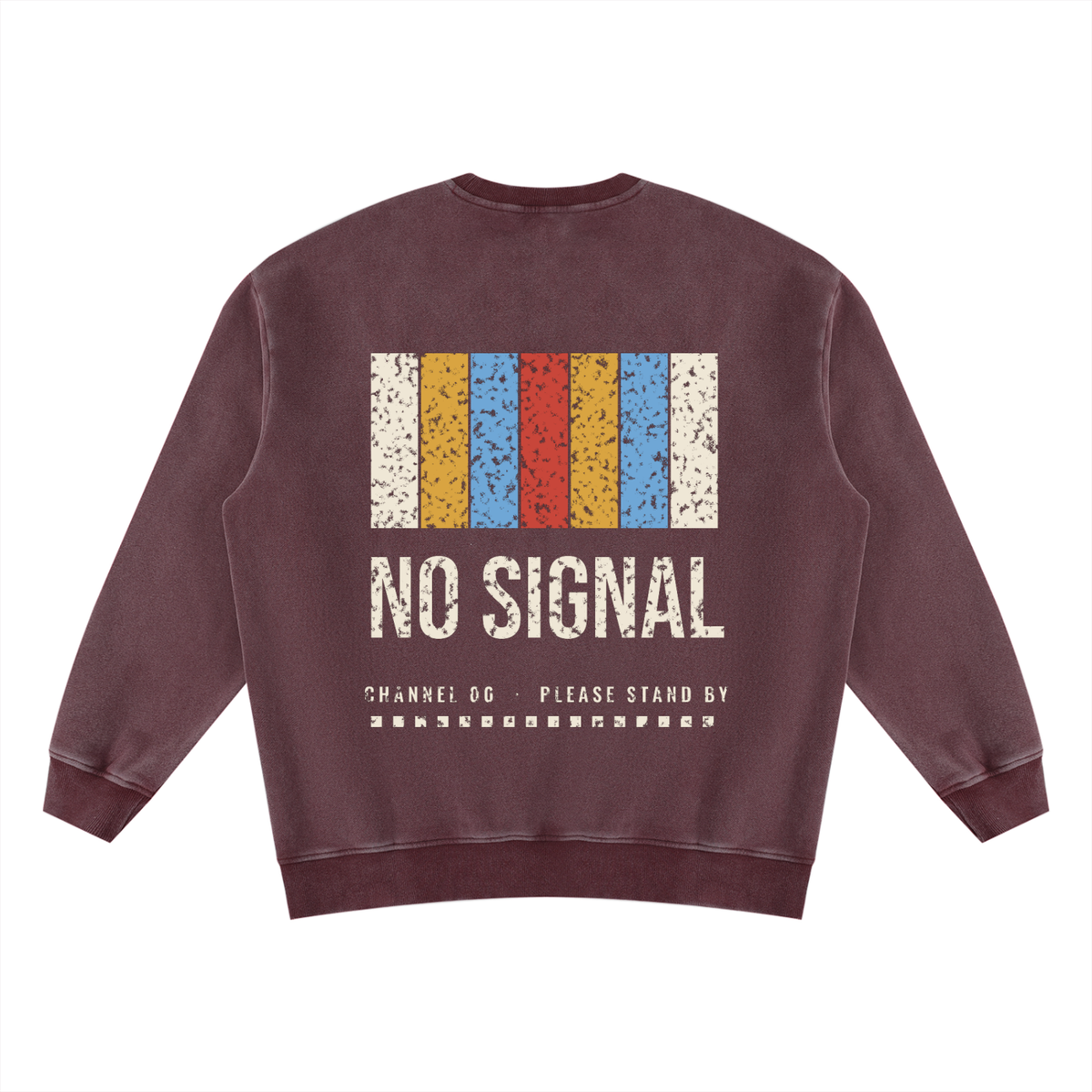 No Signal Vintage Wash Sweatshirt – Jujube Red – back