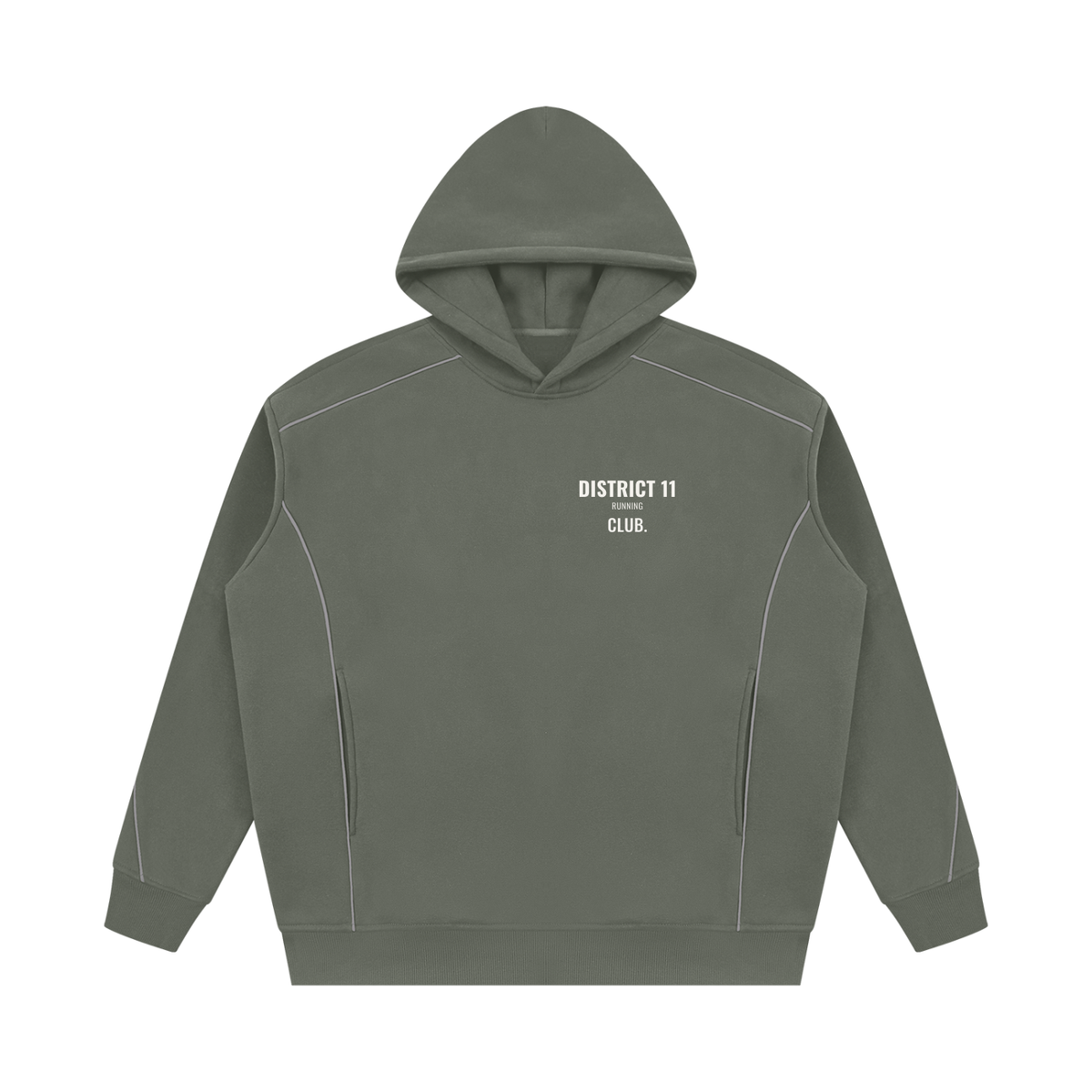 District 11 Oversized Hoodie – Medium Gray – front