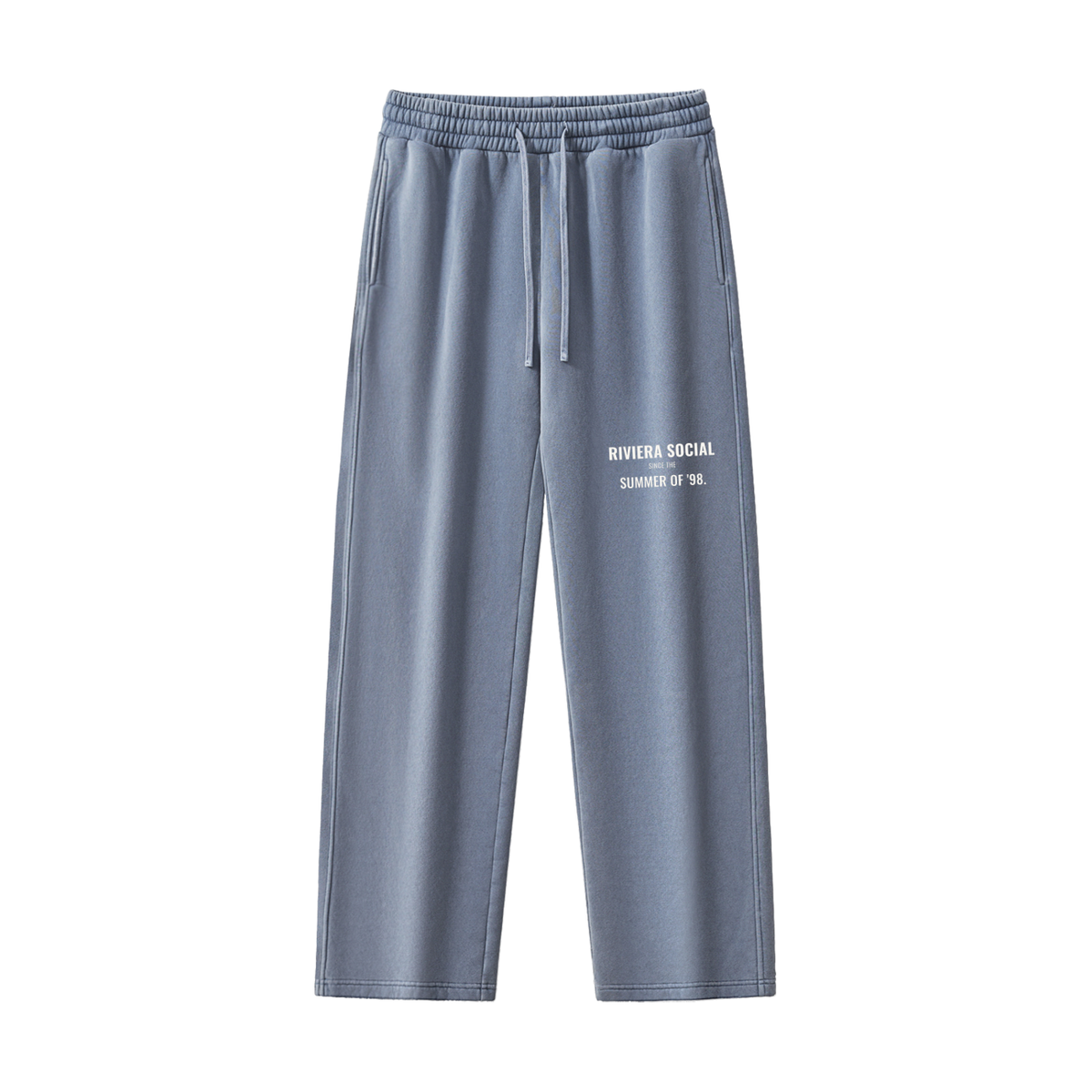 Riviera Social Fleece Sweatpants – Blue – front