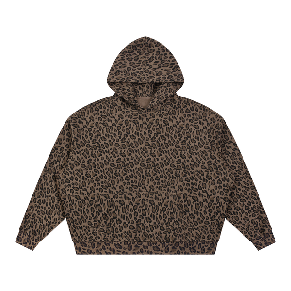 Boxy Leopard Print Hoodie