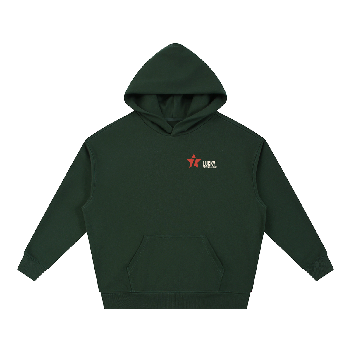 Lucky Seven Hoodie – Blackish Green – front