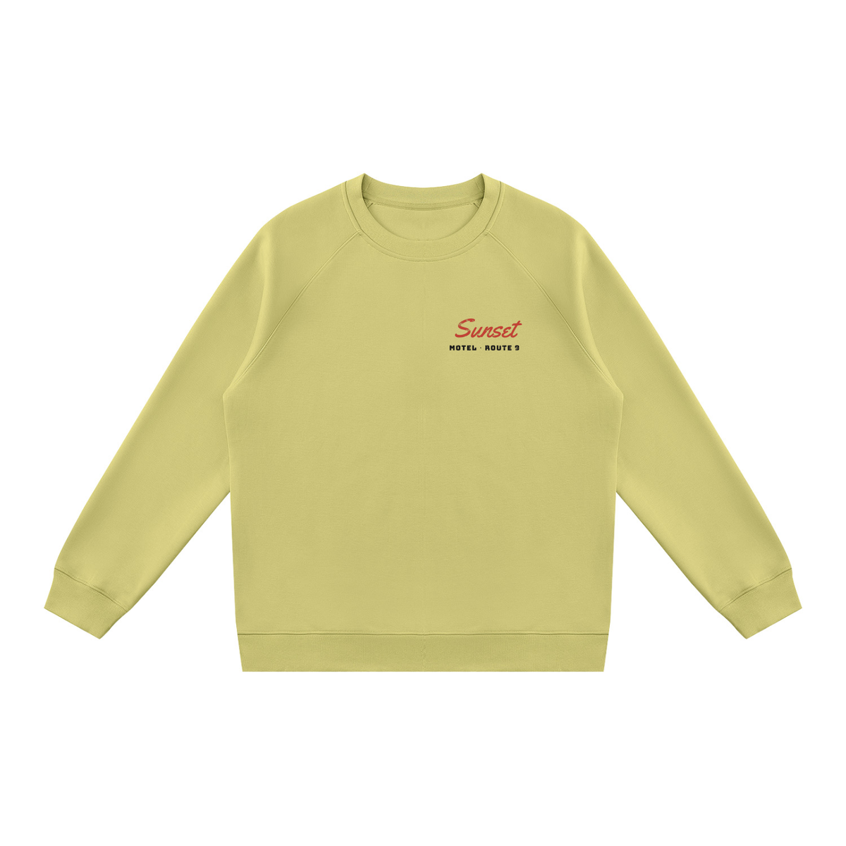 Sunset Motel Sweatshirt – Lime Yellow – front