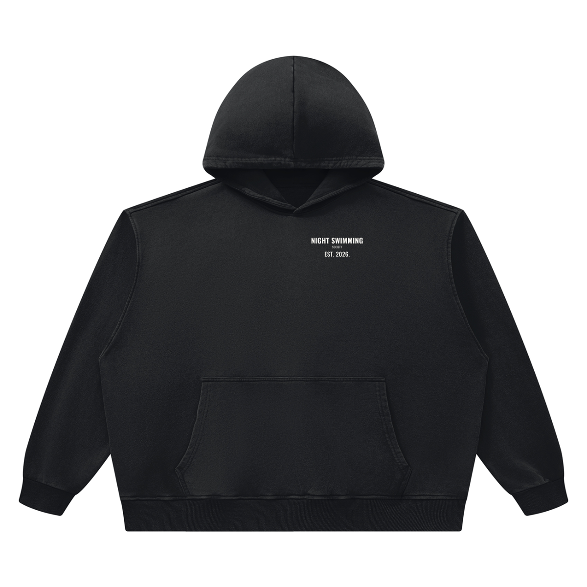 Night Swimming Heavyweight Hoodie – Black – front