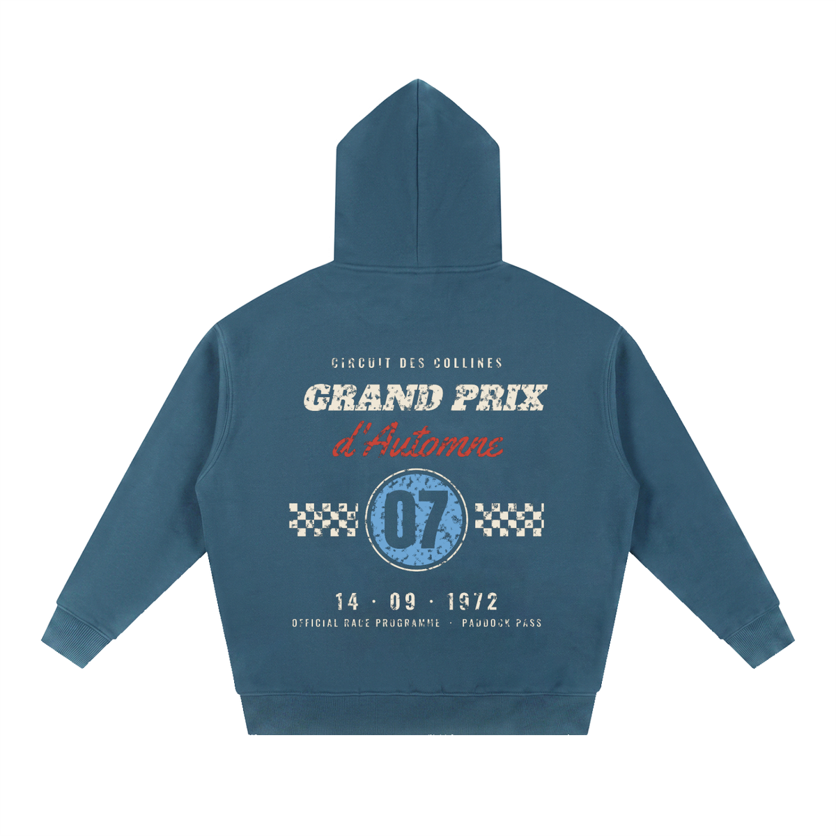 Grand Prix Oversized Hoodie – Haze Blue – back