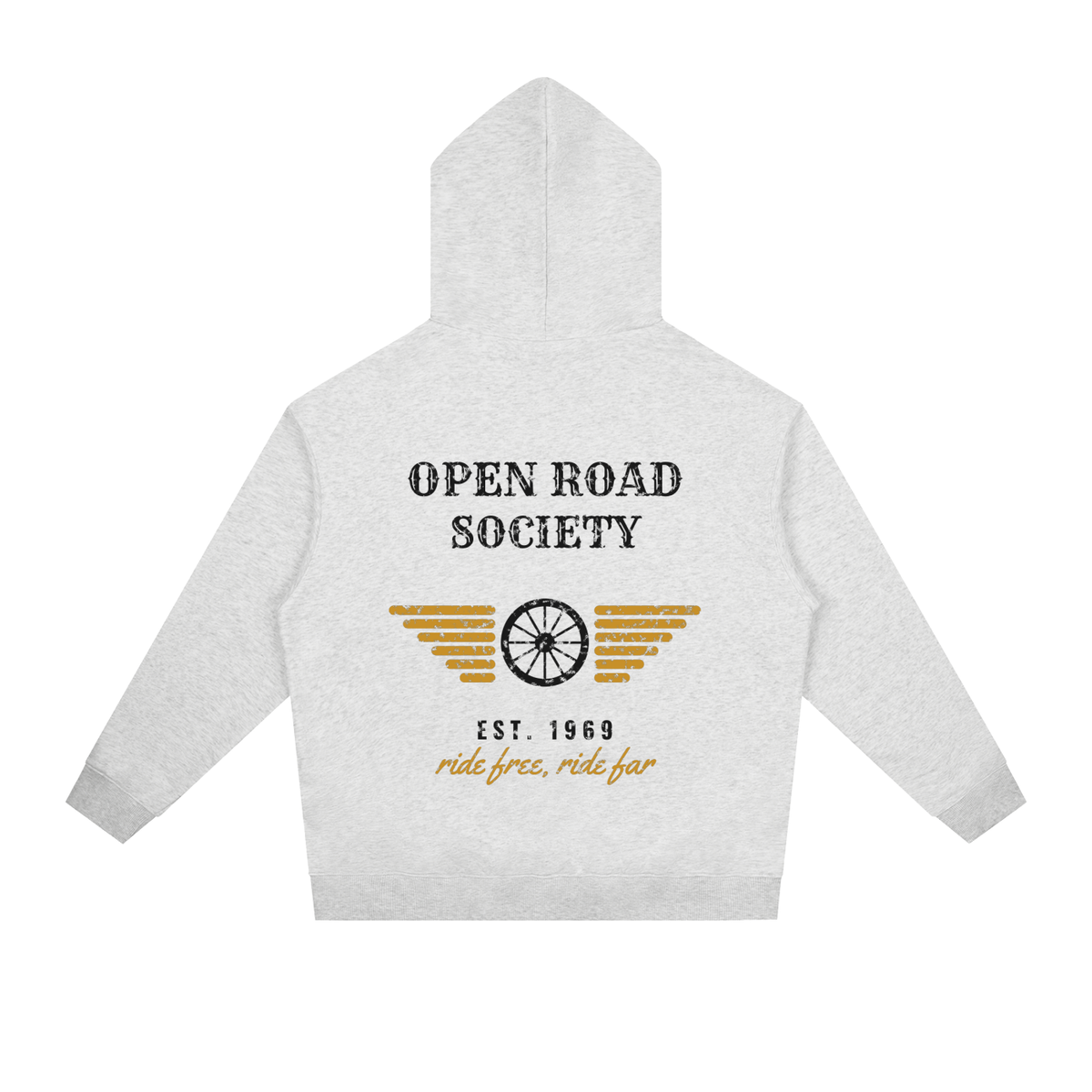 Open Road Heavyweight Hoodie – Flower Gray – back