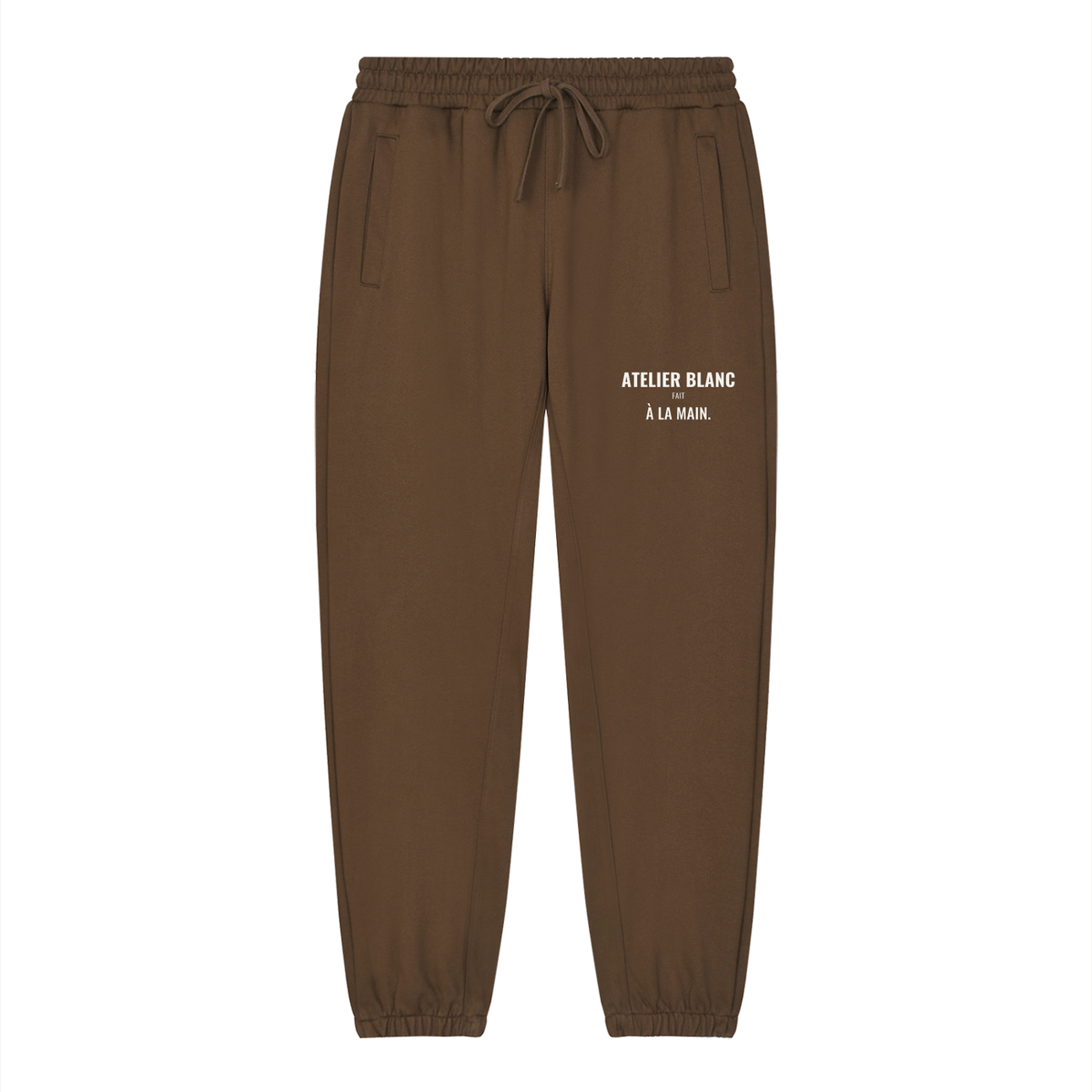 Atelier Blanc Loose Joggers – Coffee – front