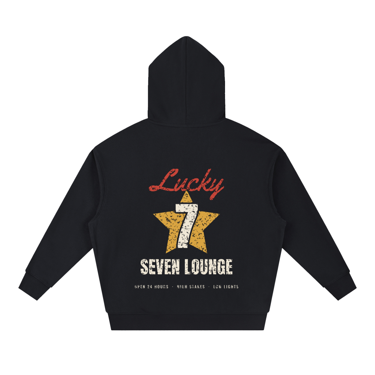 Lucky Seven Hoodie – Black – back
