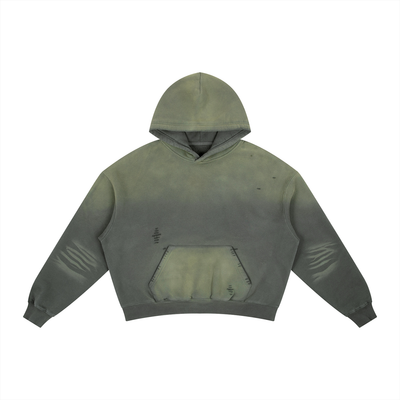 Frayed Sunfade Boxy Fleece Hoodie