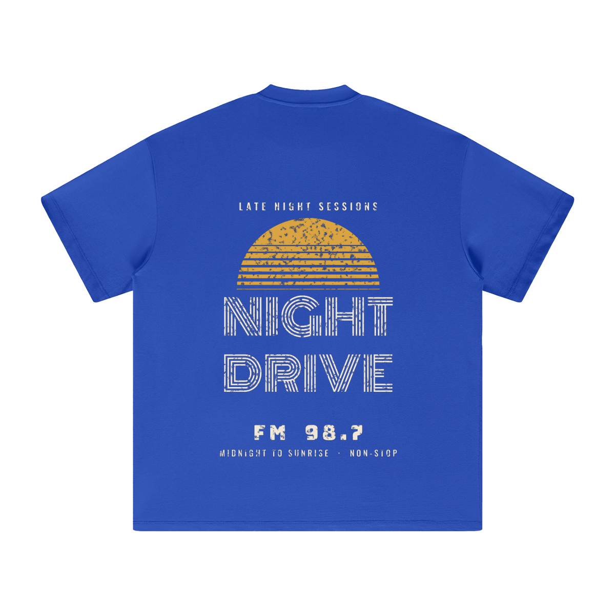 Night Drive Heavyweight Tee – Colorful Blue – back