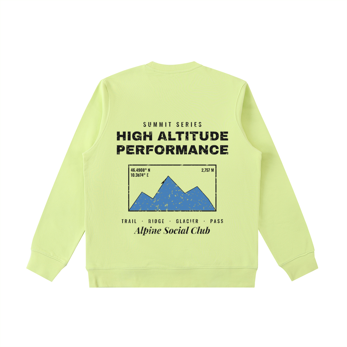 High Altitude Heavyweight Sweatshirt – Lemon Green – back