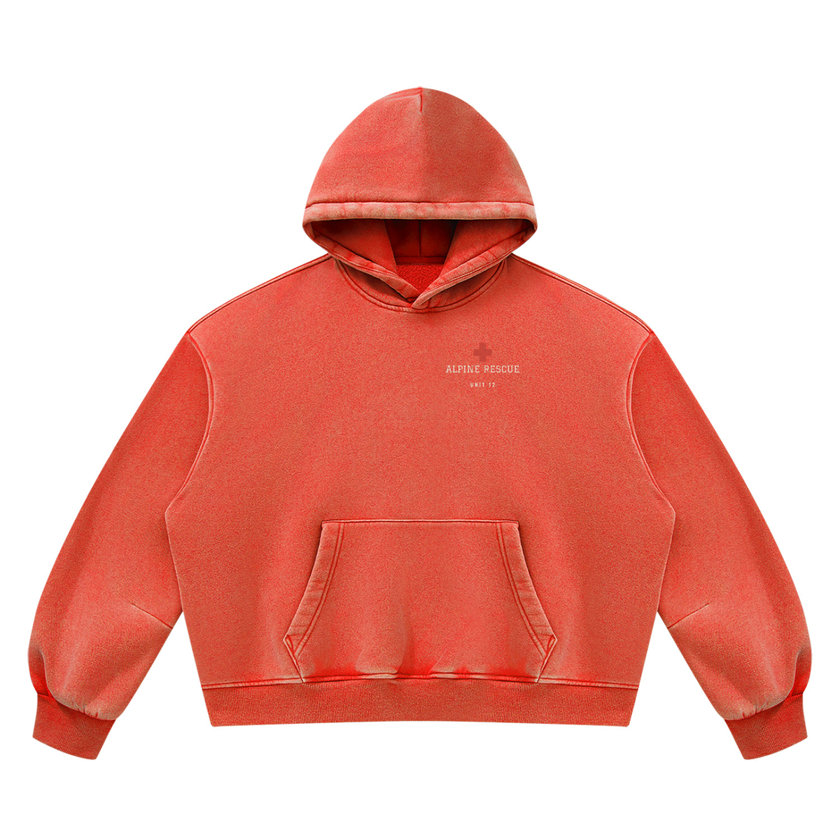 Alpine Rescue Vintage Wash Hoodie – Washed Red – front
