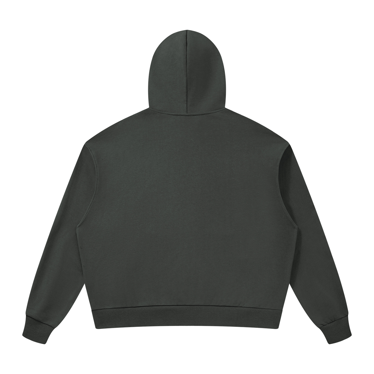 Quiet Hours Drop Shoulder Zip Hoodie – Dark Gray – back