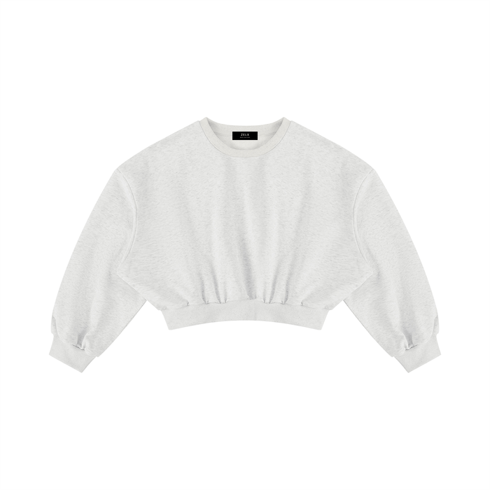 Boxy Cropped Crewneck Sweatshirt