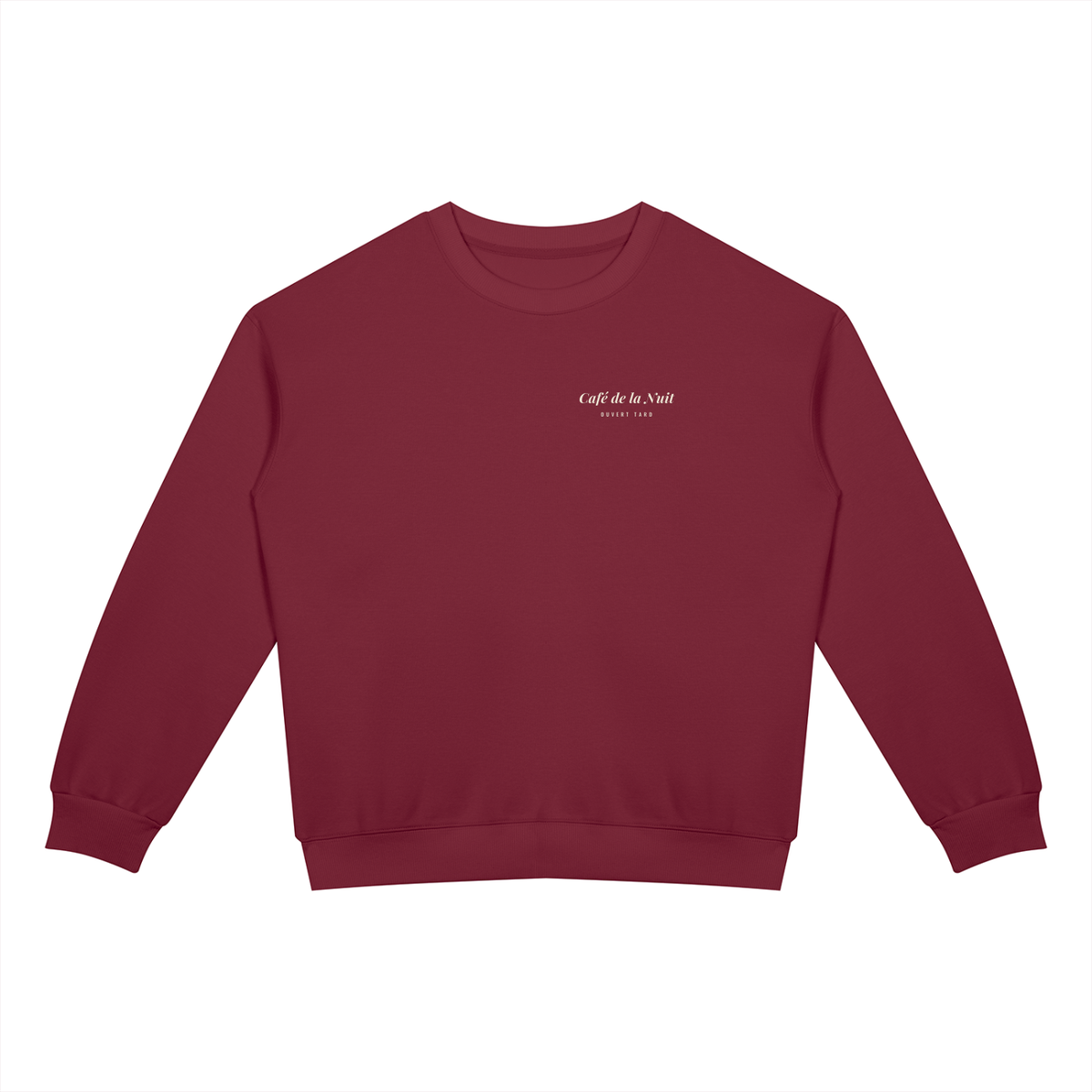 Café de la Nuit Sweatshirt – Wine Red – front