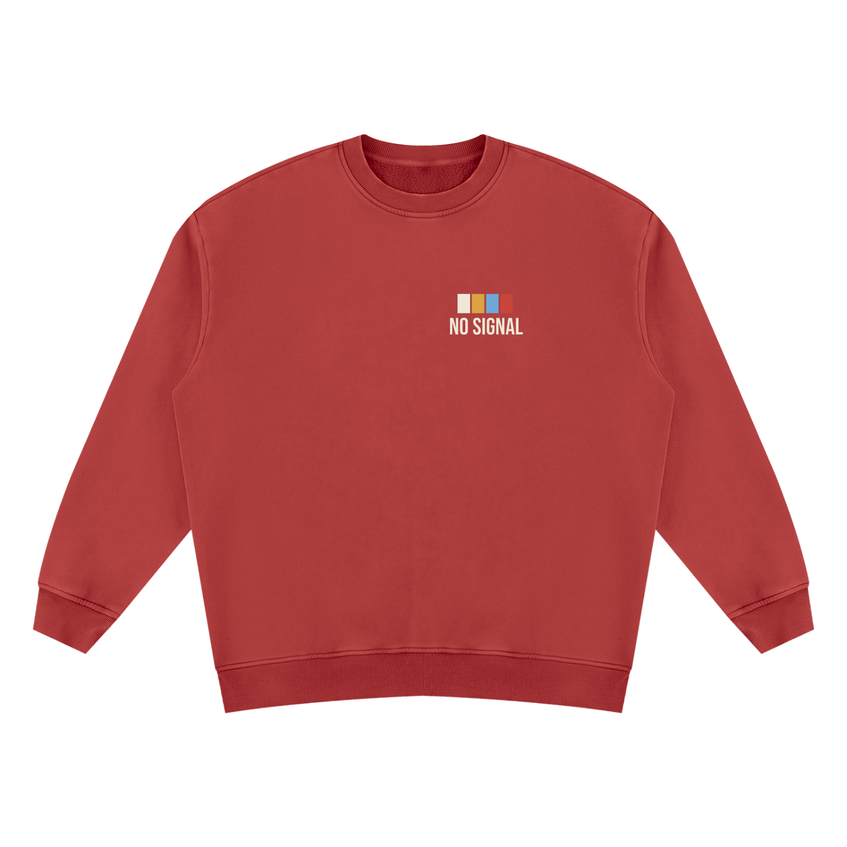 No Signal Vintage Wash Sweatshirt – Red – front
