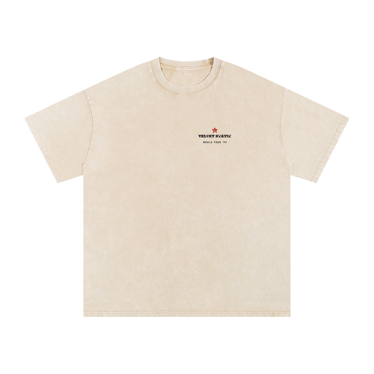 Velvet Static Snow Wash Tee – Apricot – front