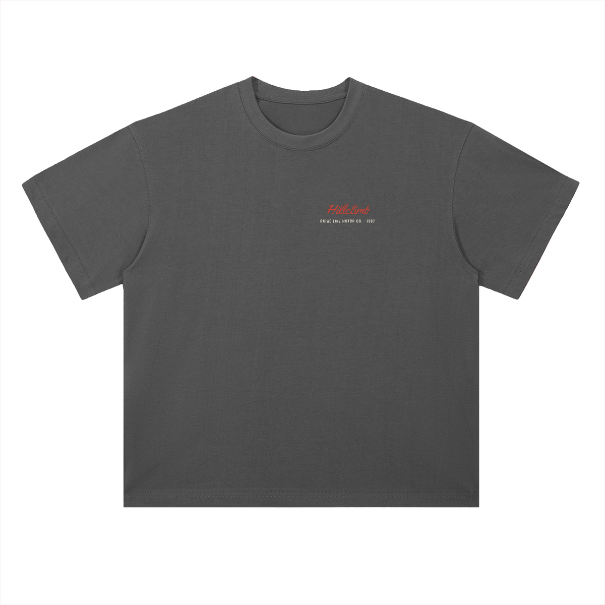Hillclimb Heavyweight Tee – Dark Gray – front