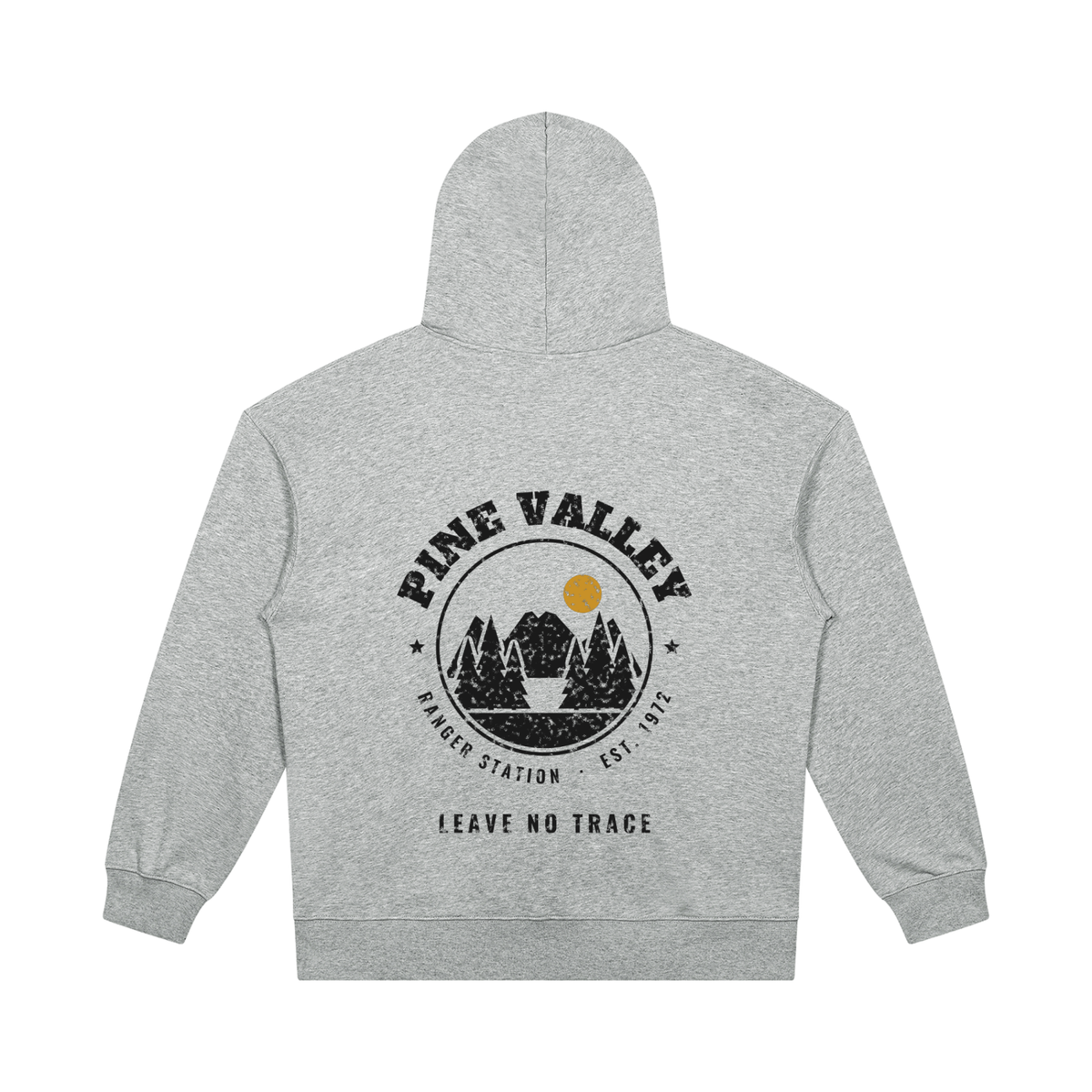 Pine Valley Heavyweight Hoodie – Flower Gray – back
