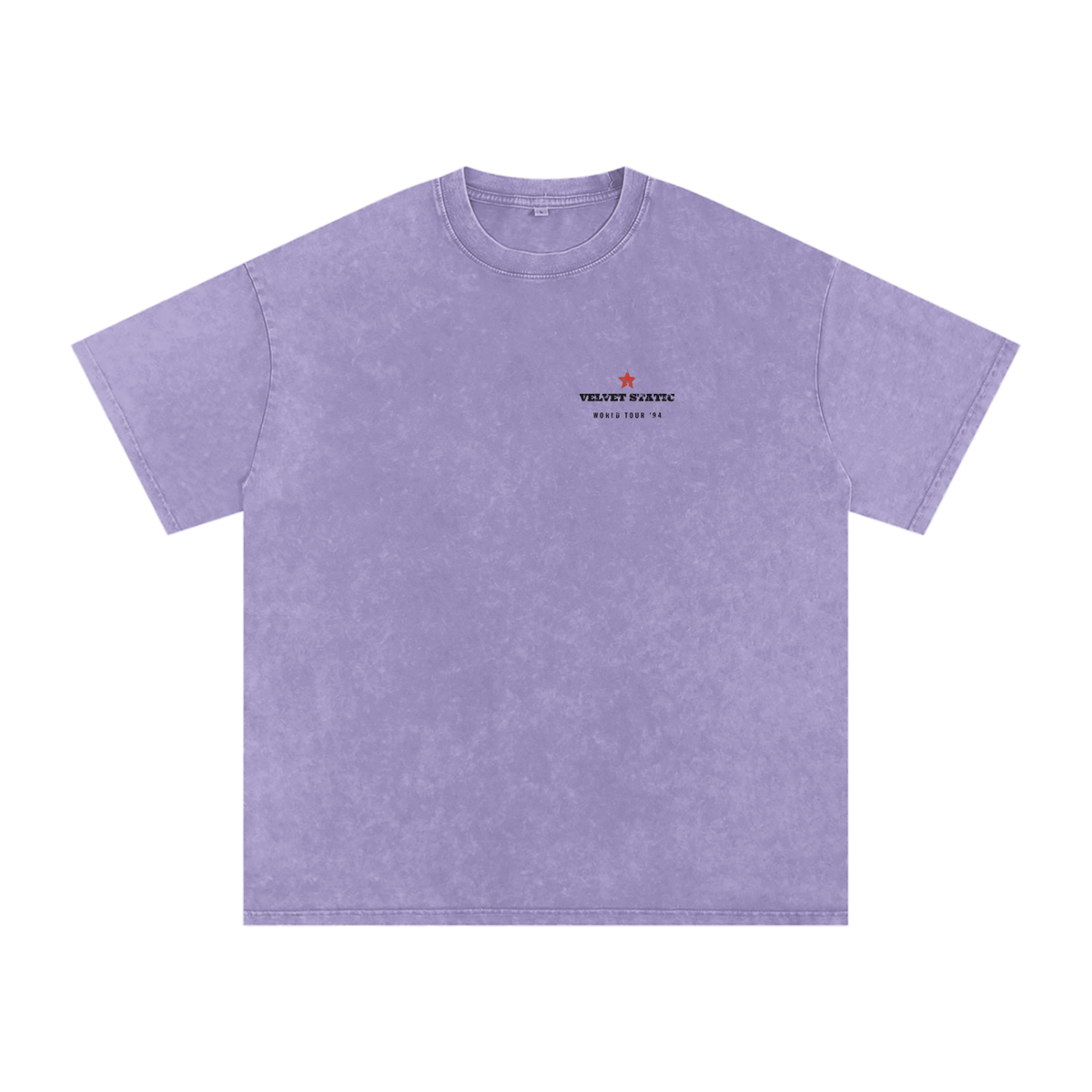 Velvet Static Snow Wash Tee – Light Purple – front