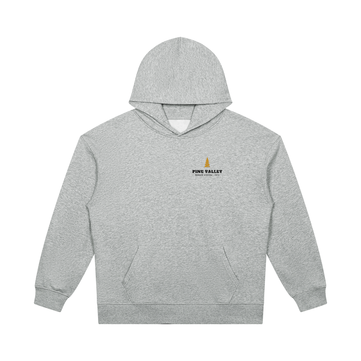 Pine Valley Heavyweight Hoodie – Flower Gray – front