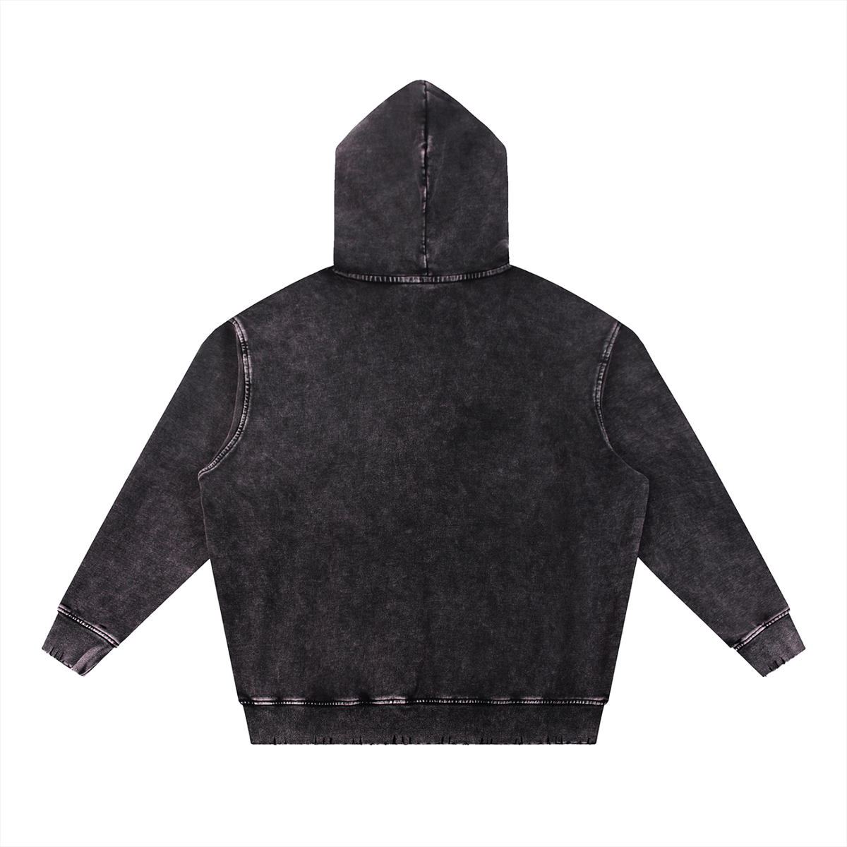 Midnight Rowing Snow Wash Hoodie – Black – back