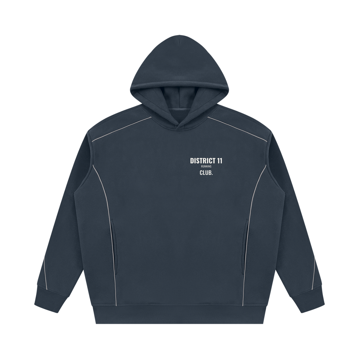 District 11 Oversized Hoodie – Navy Blue – front