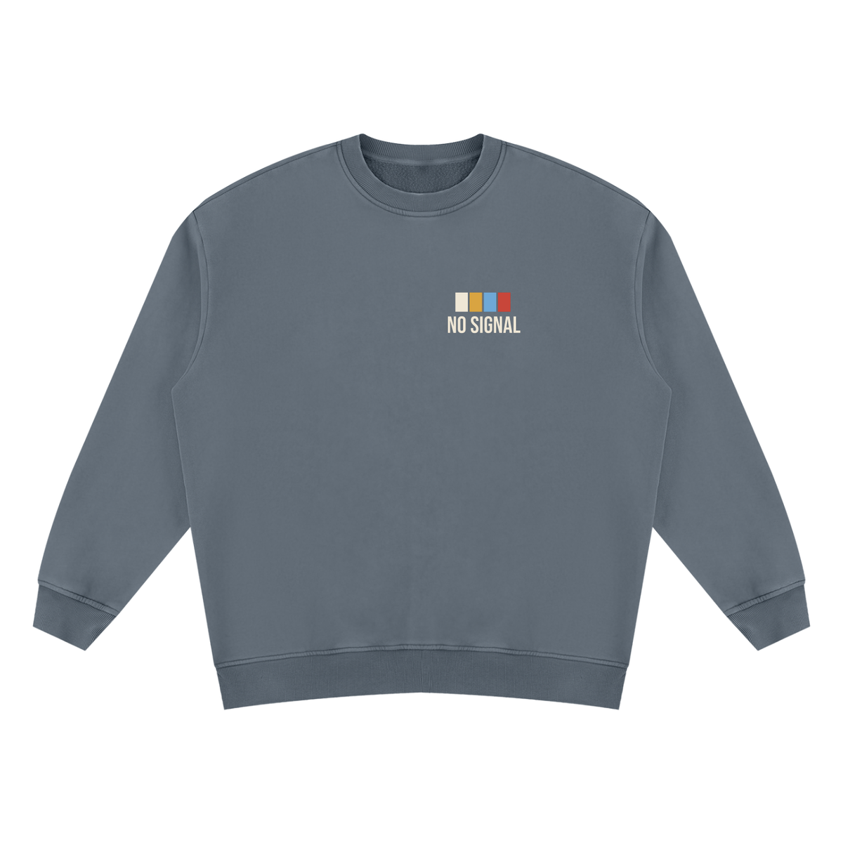 No Signal Vintage Wash Sweatshirt – Washed Blue – front