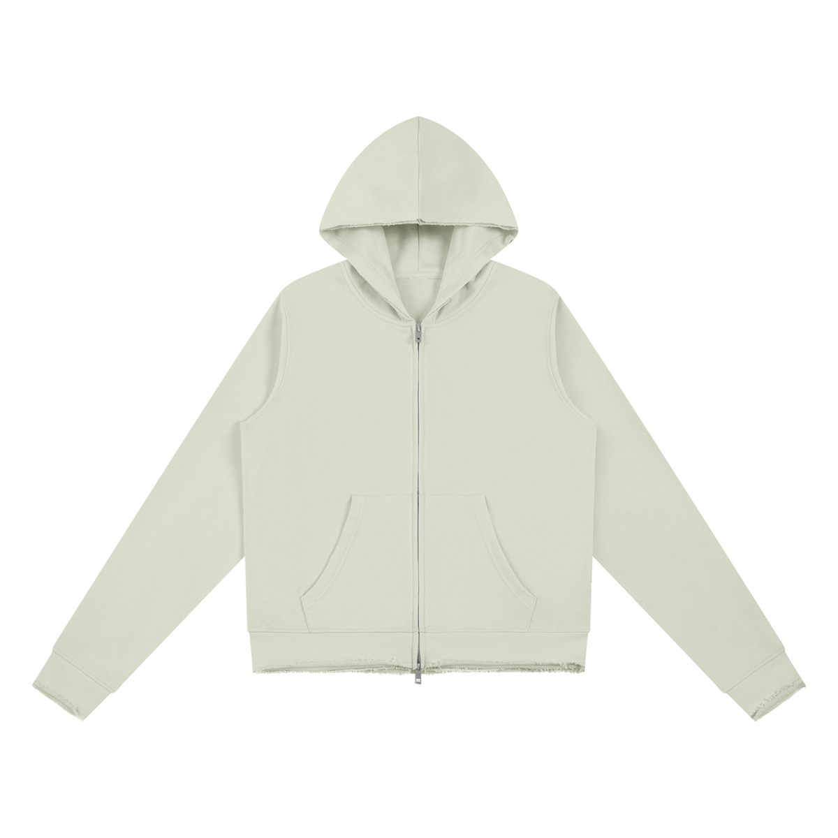 Raw Edge Zip Hoodie