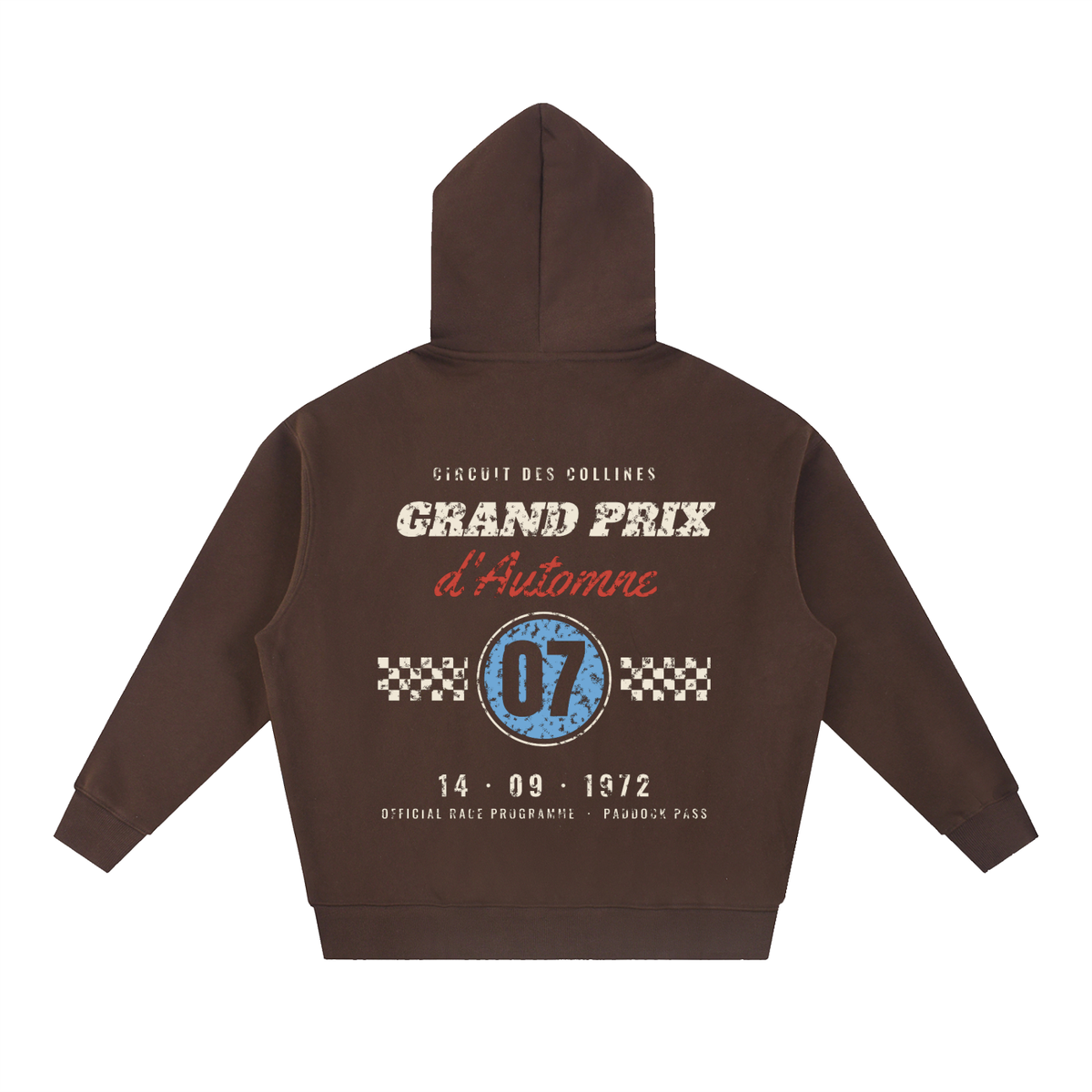 Grand Prix Oversized Hoodie – Coffee – back