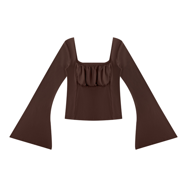 Ruched Bell Sleeve T-Shirt