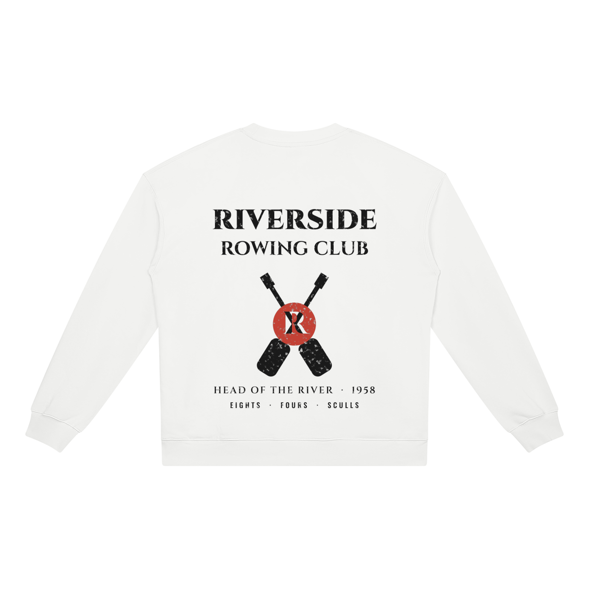 Riverside Rowing Sweatshirt – White – back