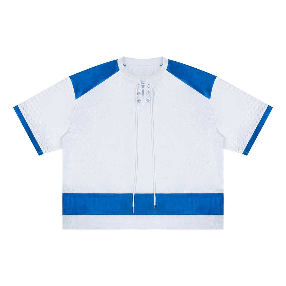 White with Blue