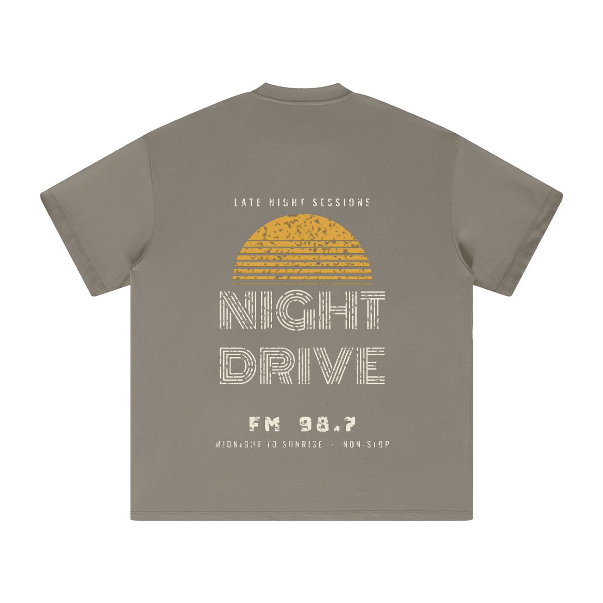 Night Drive Heavyweight Tee – Gray Camel – back