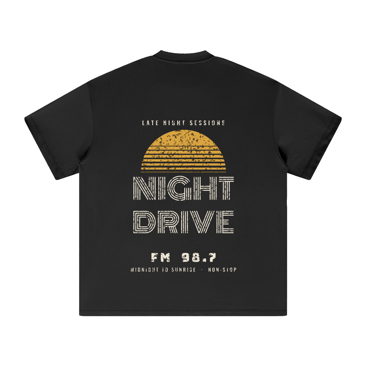 Night Drive Heavyweight Tee – Black – back