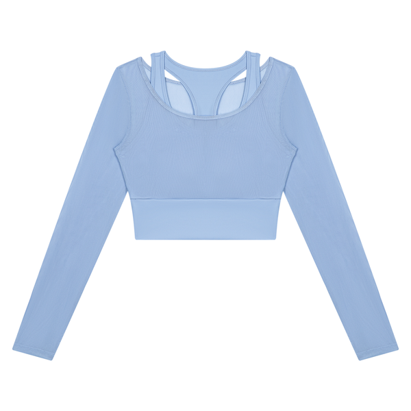 2-in-1 Mesh Overlay Yoga T-Shirt