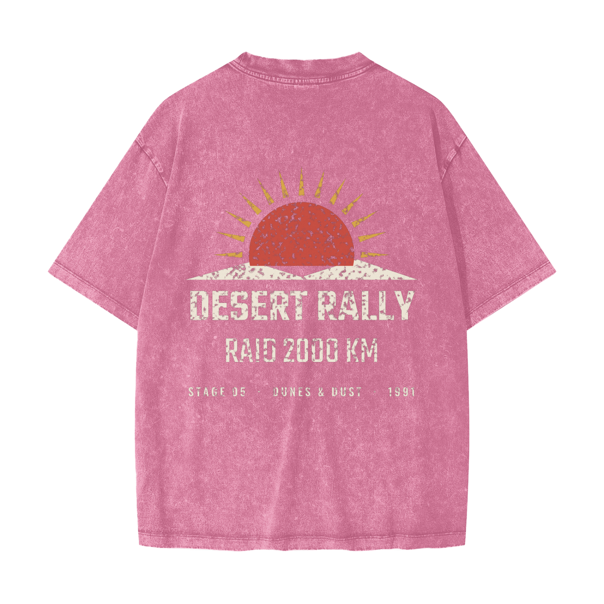 Desert Rally Heavyweight Tee – Pink – back
