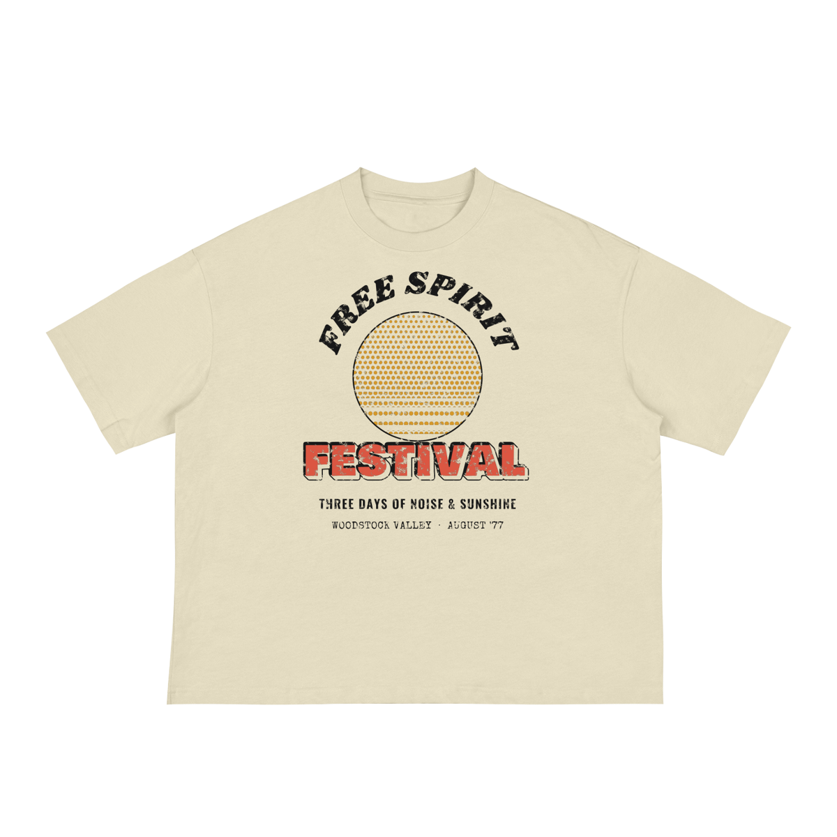 Free Spirit Boxy Tee – Apricot – front